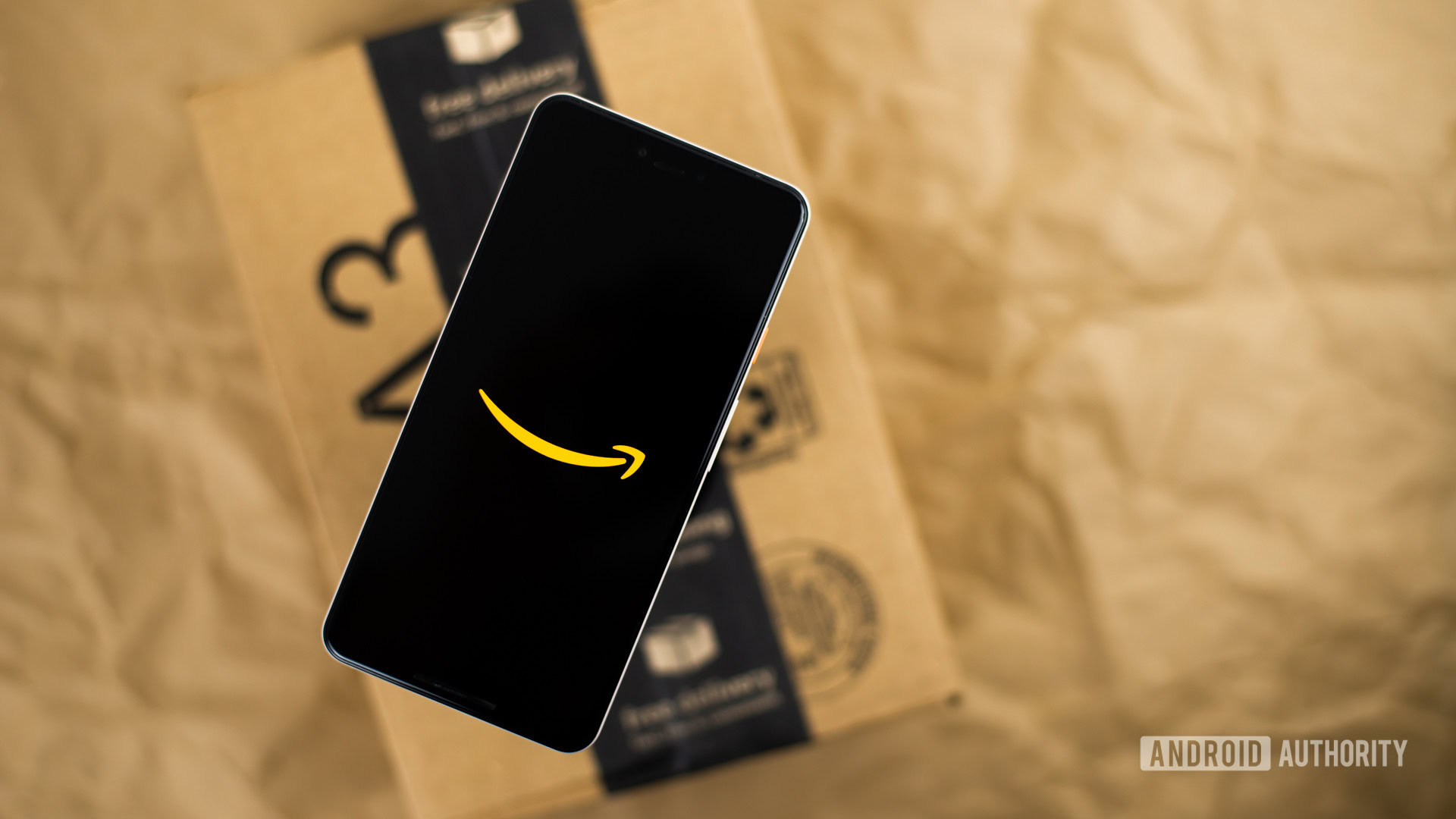 Amazon logo on phone