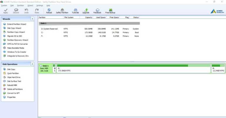 Aomei partition assistant standard Edition manager free