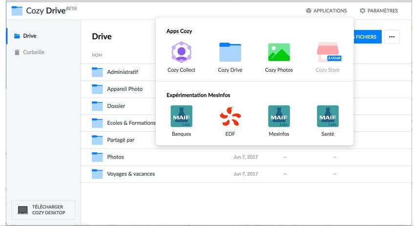 Cozy drive free personal Cloud Software storage