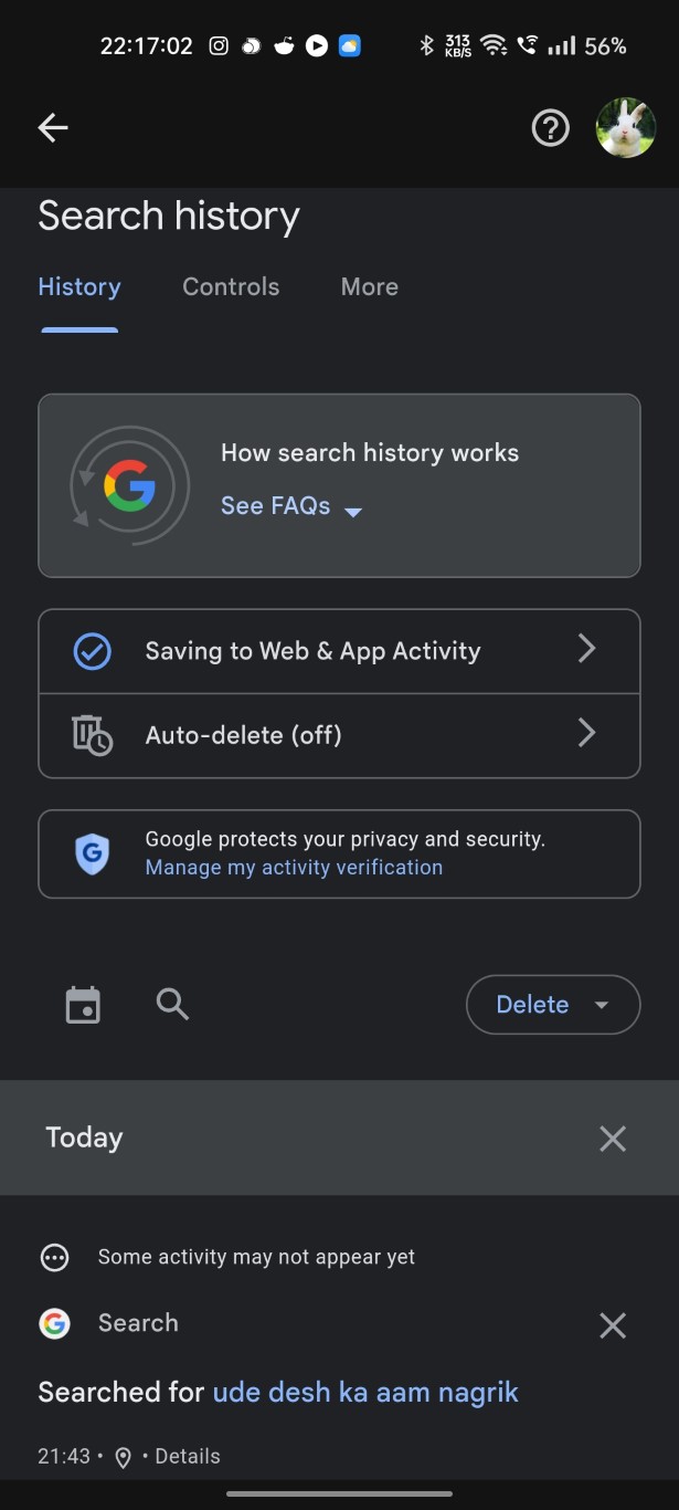 Delete Google Search history on Android phone