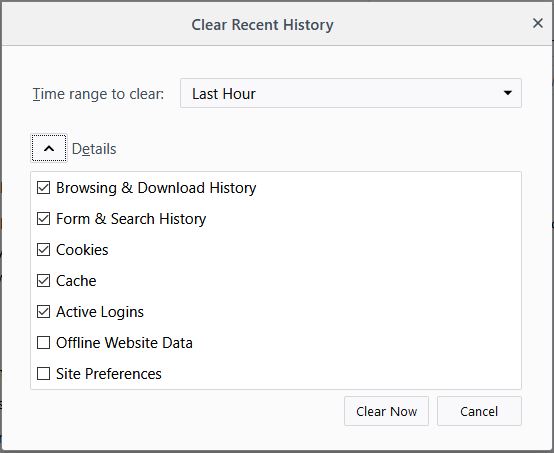 firexol history delete windows 7 and windows 10