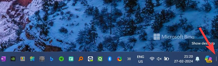 Show Desktop desktop windows 11