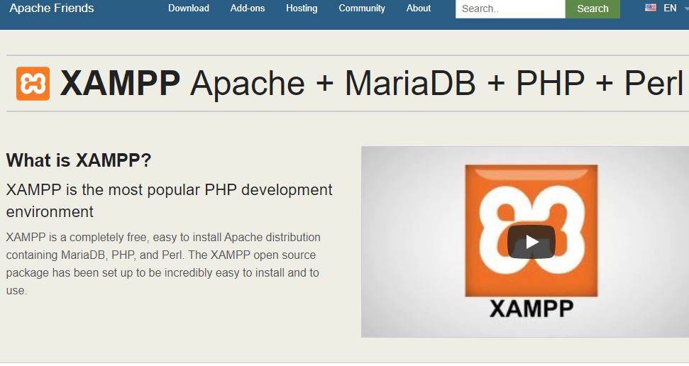 XAMPP apche+ MAria DB + PHP+ PERL