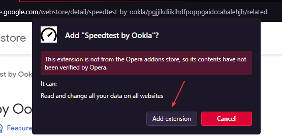 Add extension to Opera GX chrome