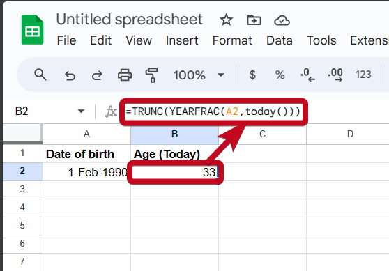 Age in Google Sheets 10