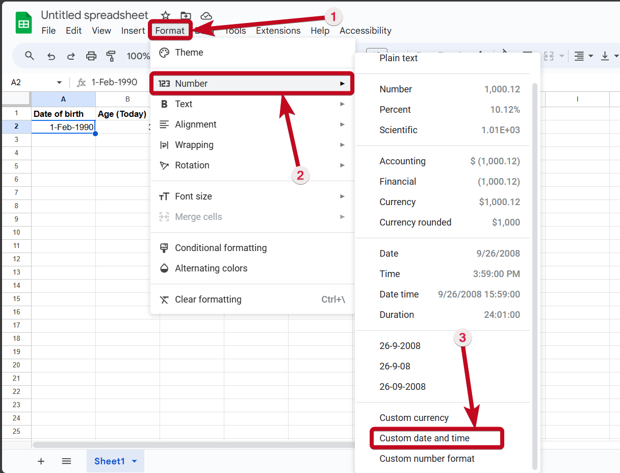 format cell in Google Sheets 20