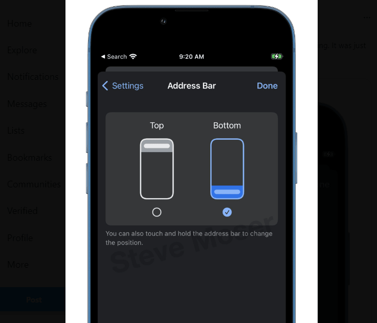 Bottom Placed Address Bar Chrome's New Option for iOS Users