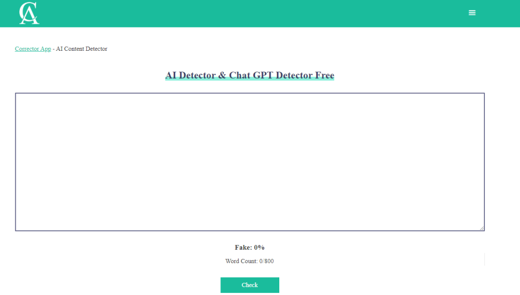 Corrector App AI Content Detector