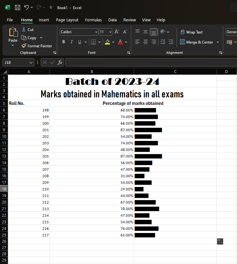 add data to a bar in Excel