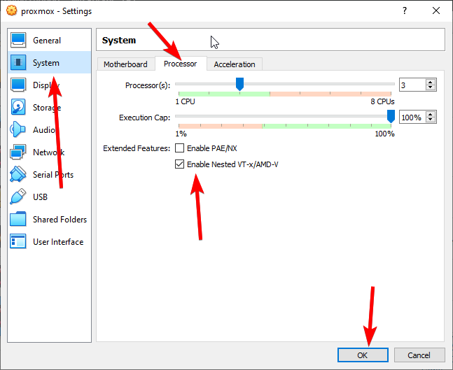 Enable nested VTXAmd-V option