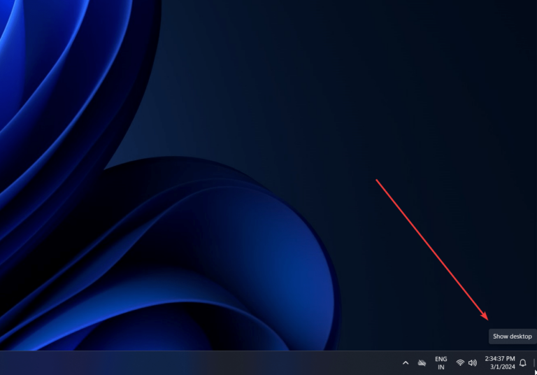 Getr Missing Show Desktop button on Windows 11