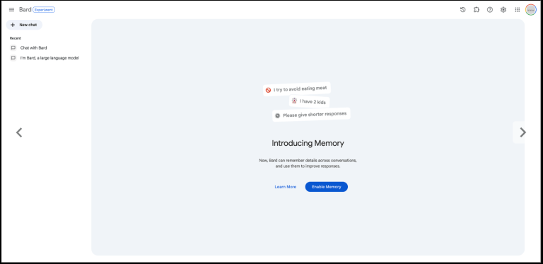 Googlе Bard’s Mеmory fеaturе in action