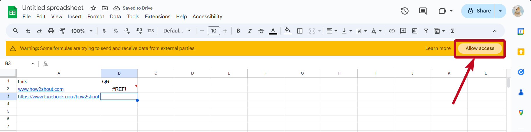 Google Sheets for QR 10