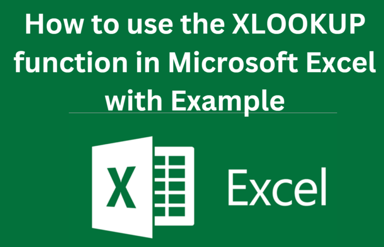 How to use the XLOOKUP function in Microsoft Excel with Example