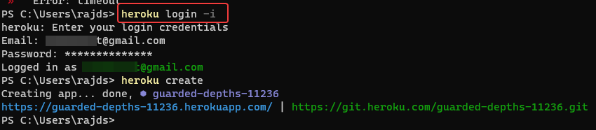 login heroku using command terminal