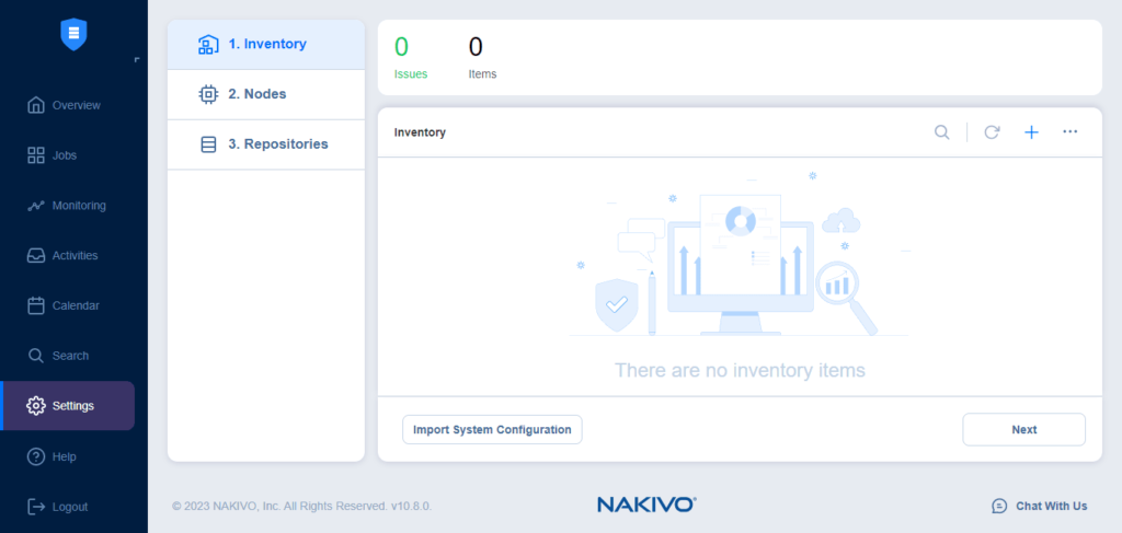 Nakivo Backup Dashboard