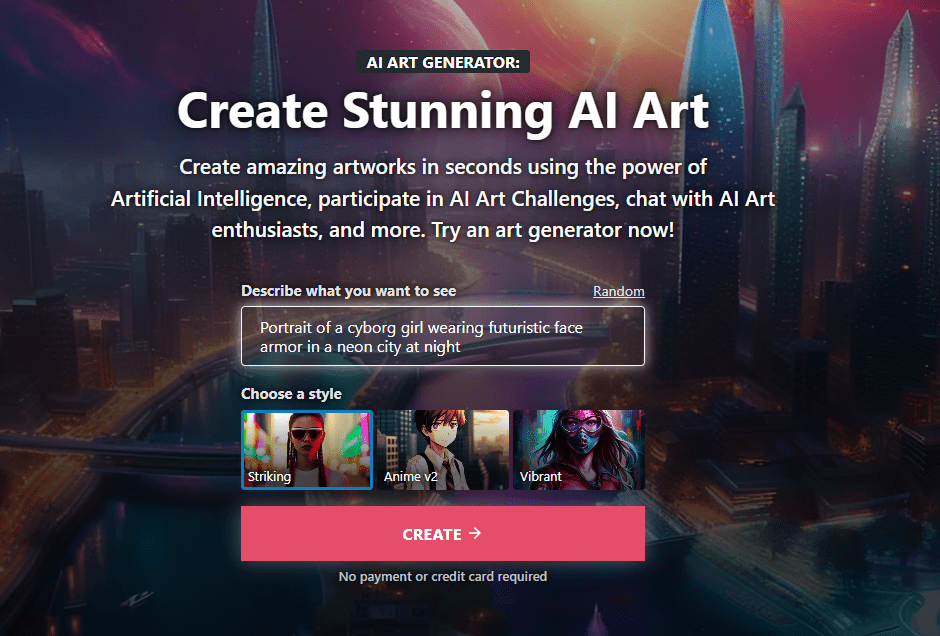 NightCafe AI Art Generator