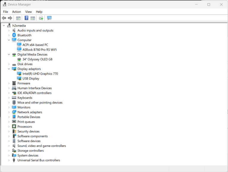 open Device Manager WIndows using CMD