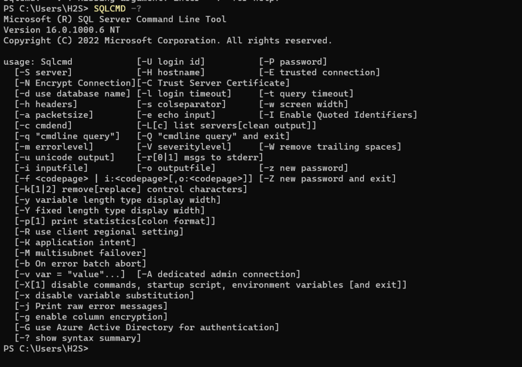 SQL server command line tool