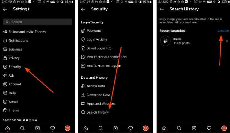Steps Clear Instagram History min